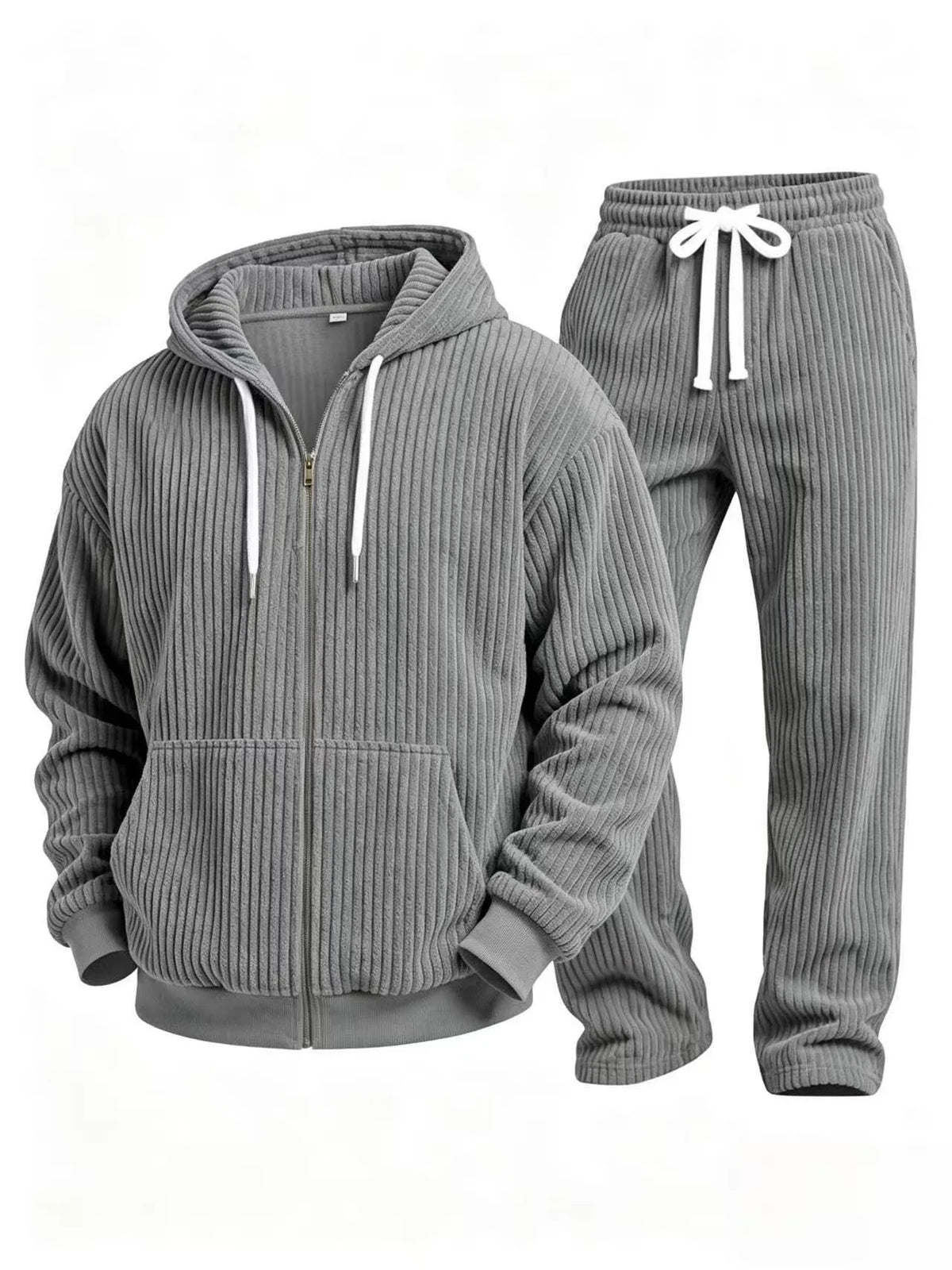 Hamish | Ribbed Hooded Two Piece Set