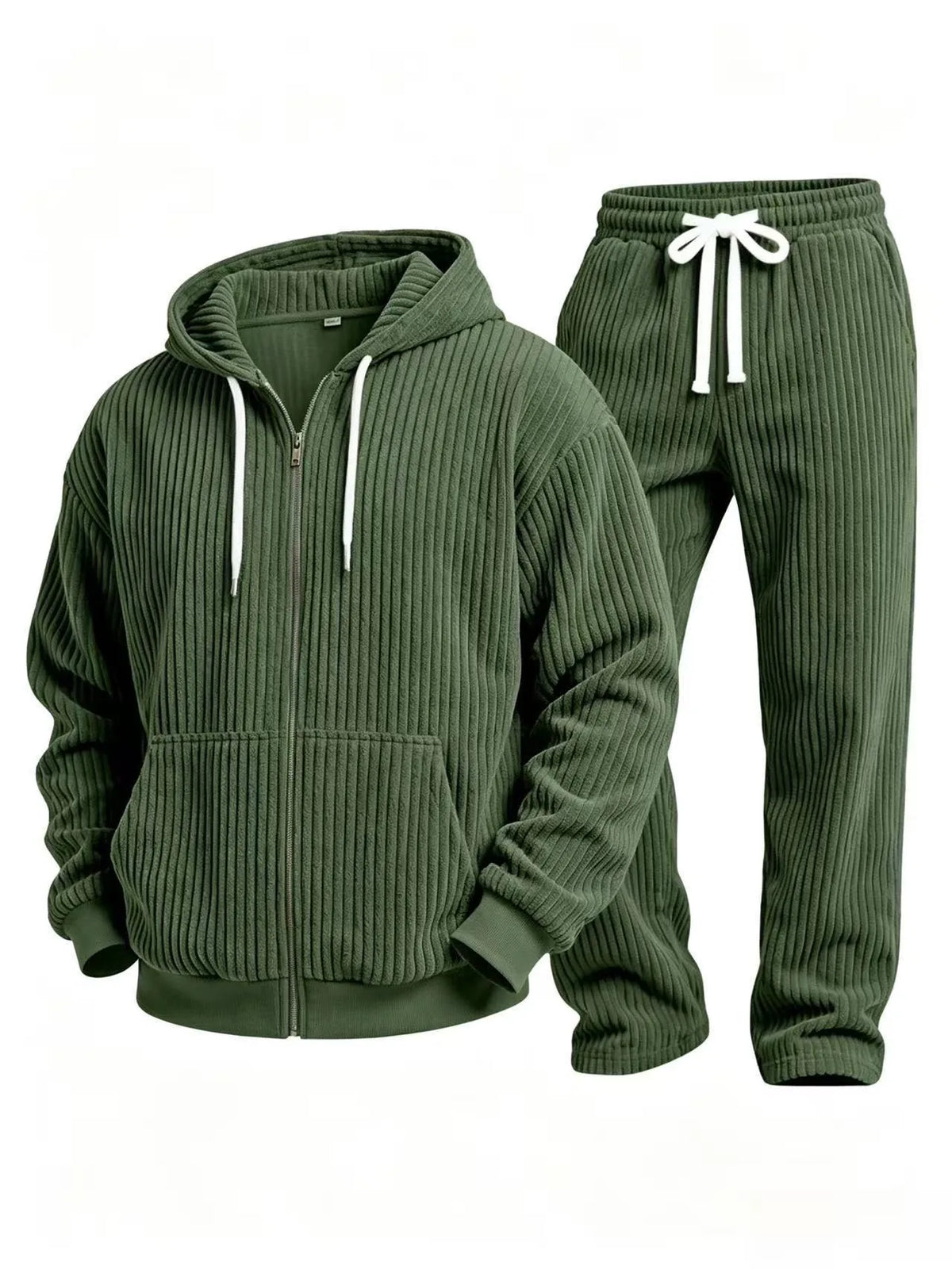 Hamish | Ribbed Hooded Two Piece Set