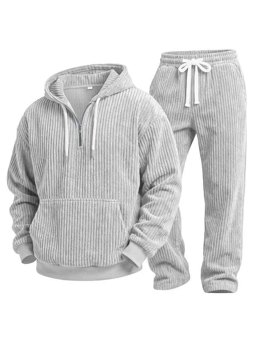 Hamish | Ribbed Hooded Two Piece Set