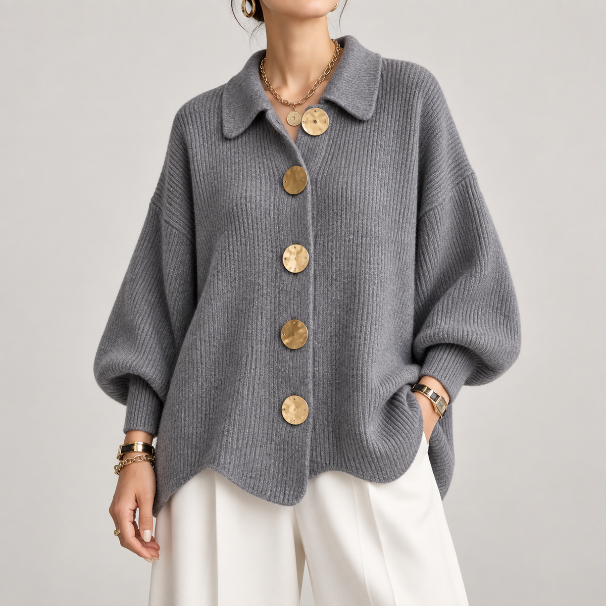 Ardelle | Oversized Collared Cardigan