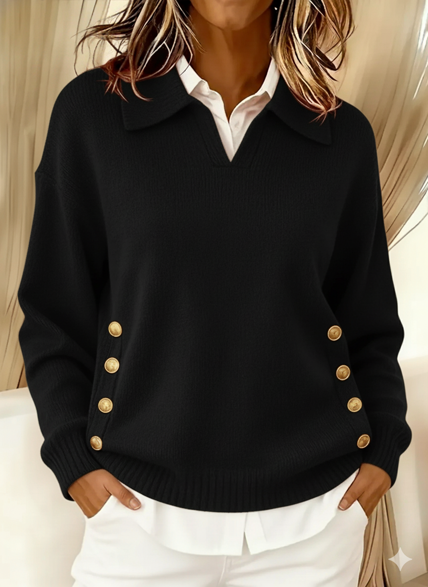 Antonietta | Sweater with Polo Collar and Buttons