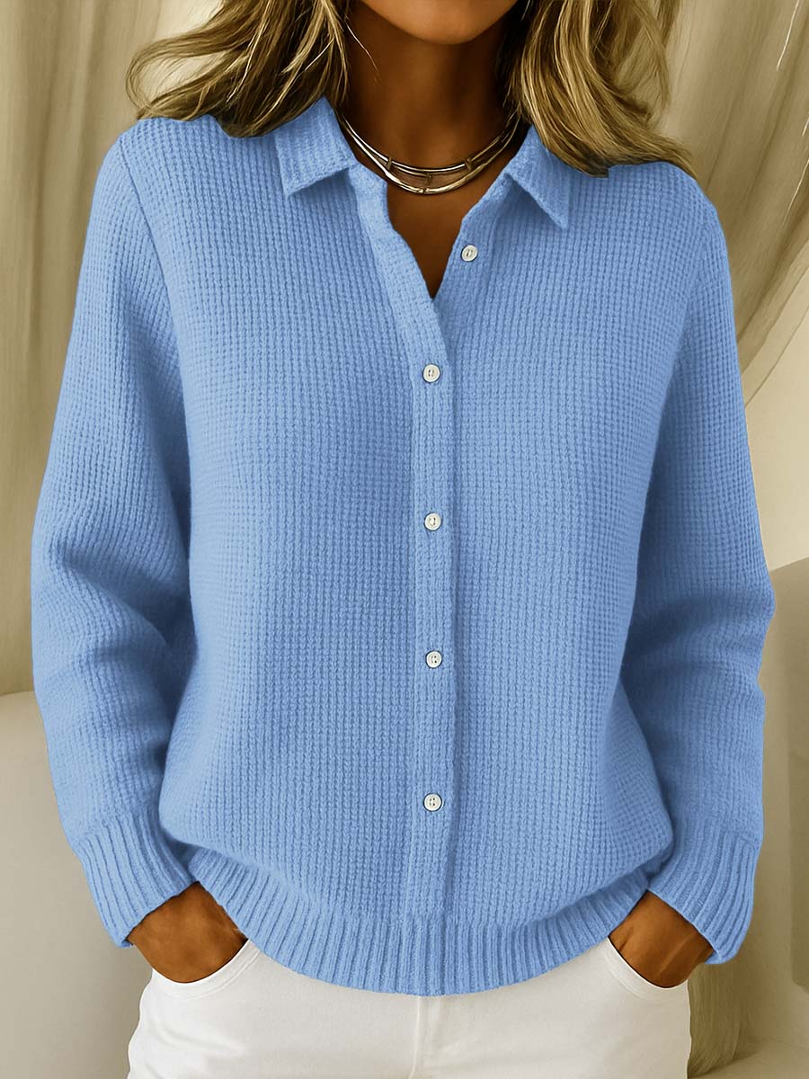 Romana | Textured Knit Cardigan with Buttons