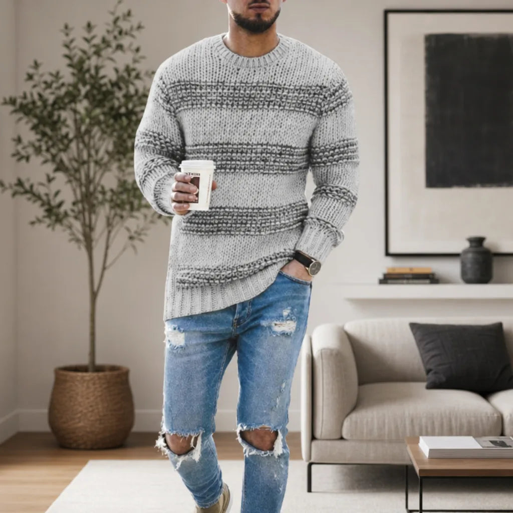 Hampton | Textured Knit Crewneck Sweater