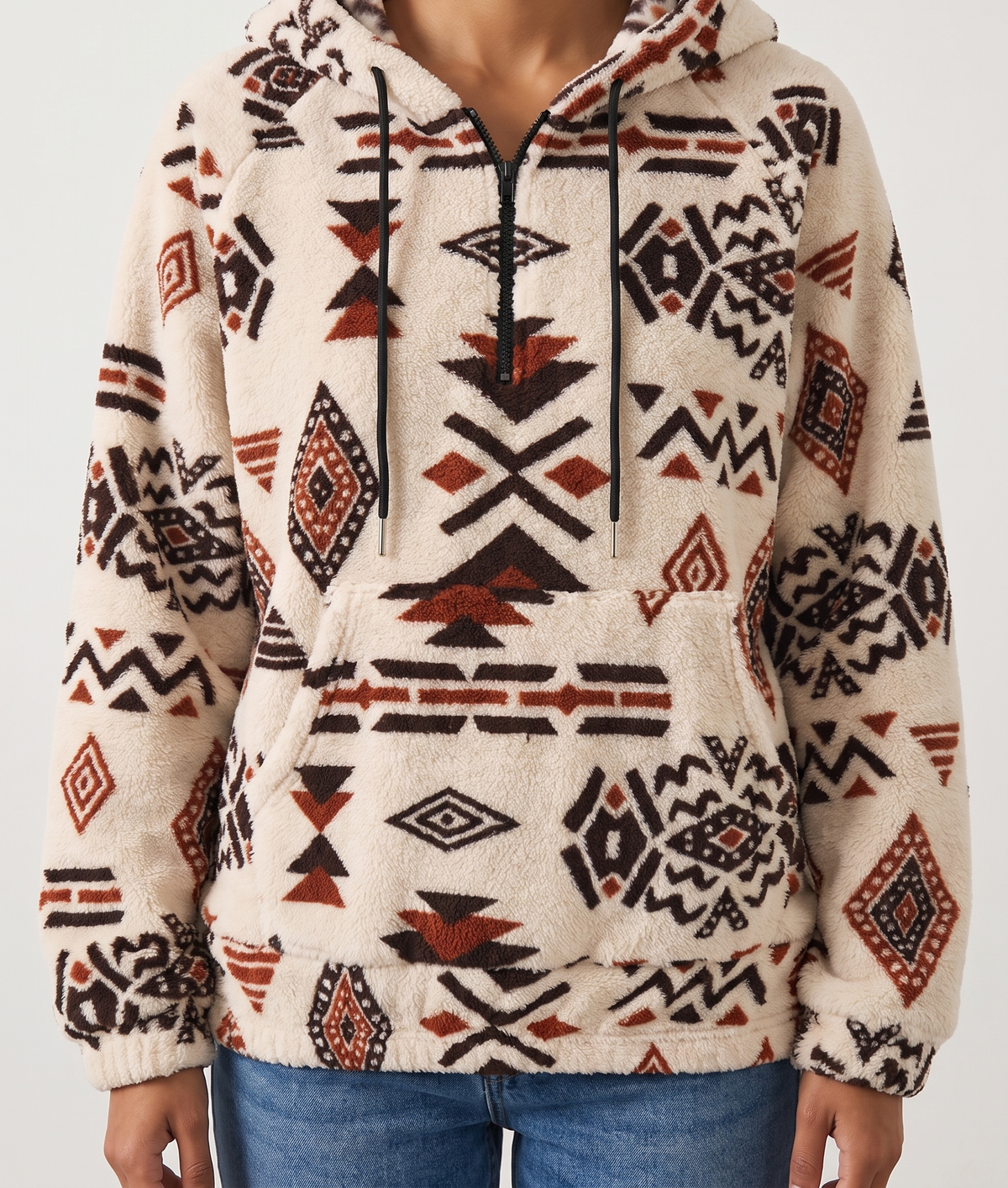 Everly | Aztec Plush Hoodie