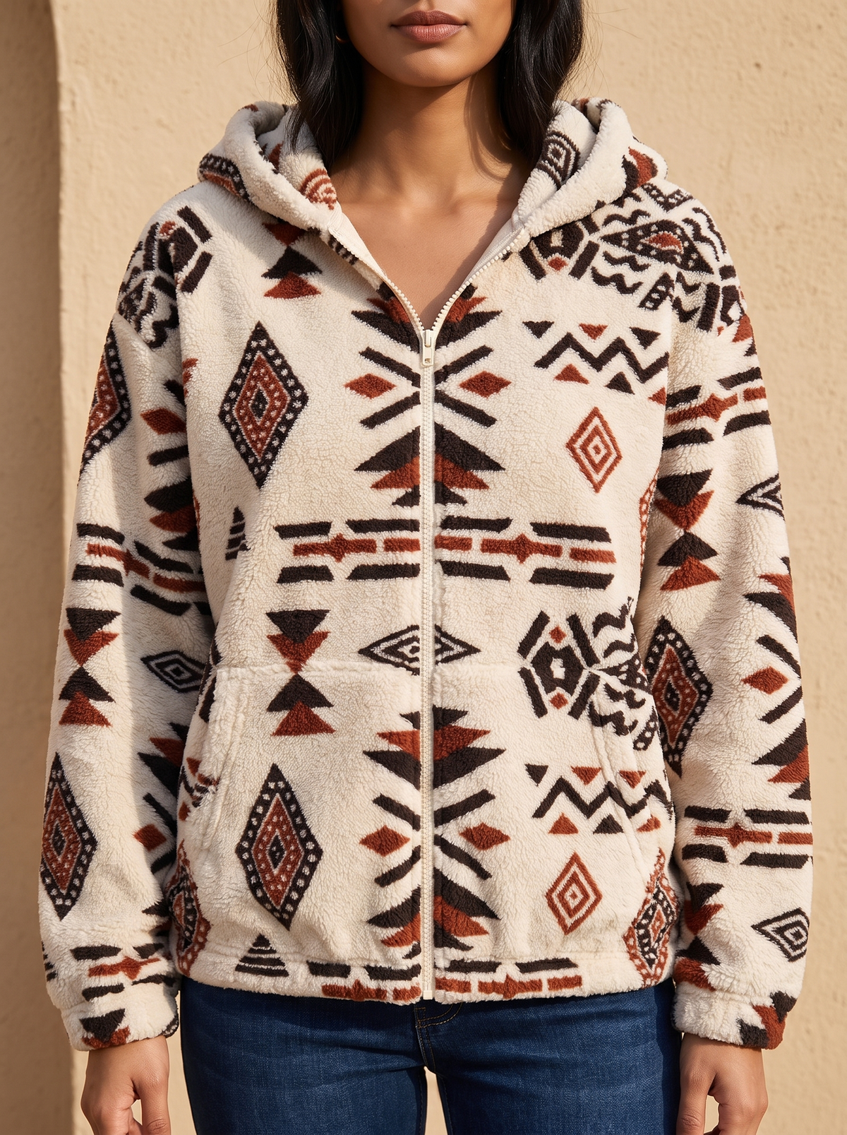 Everly | Aztec Plush Hoodie
