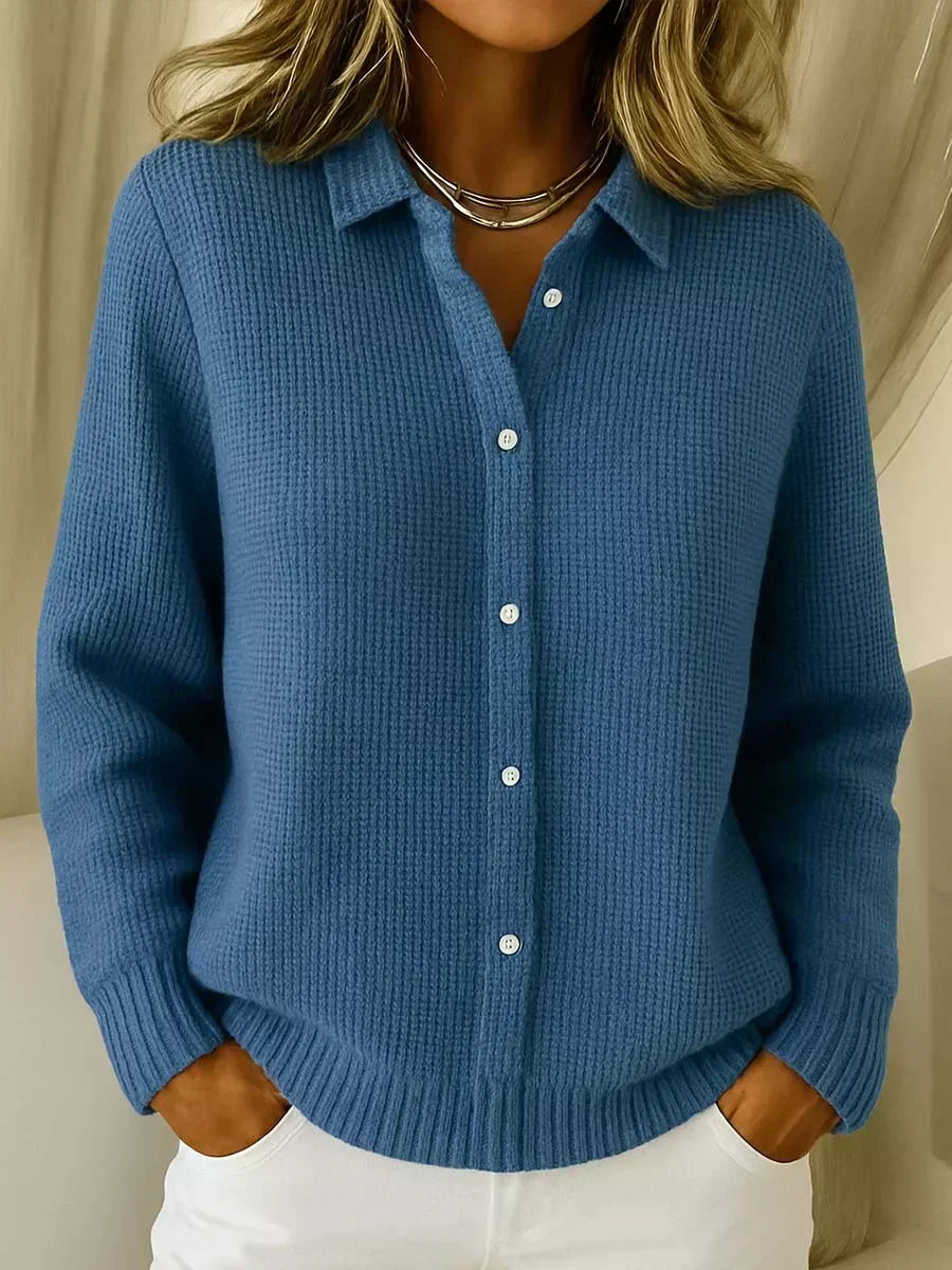 Romana | Textured Knit Cardigan with Buttons