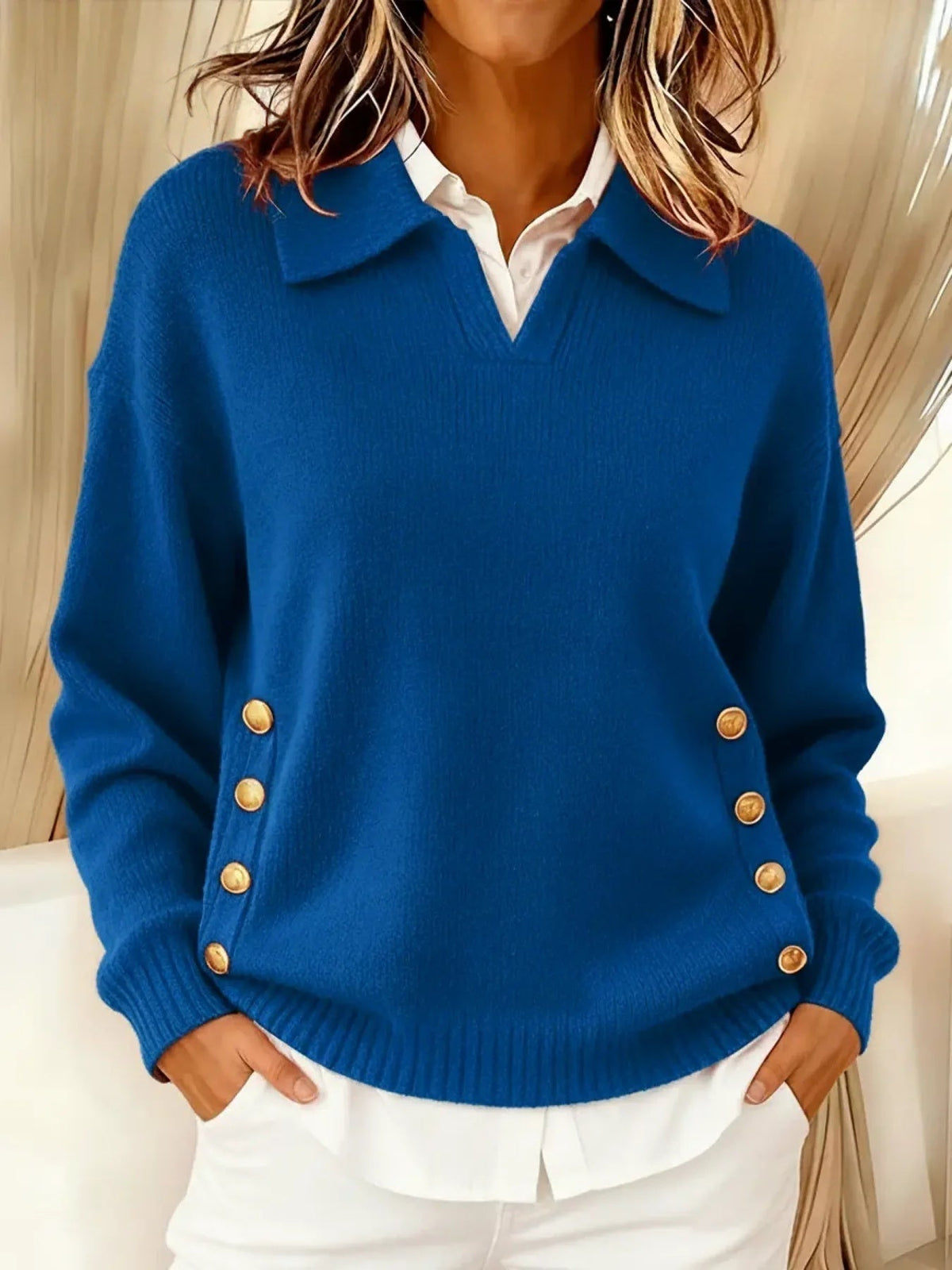 Antonietta | Sweater with Polo Collar and Buttons