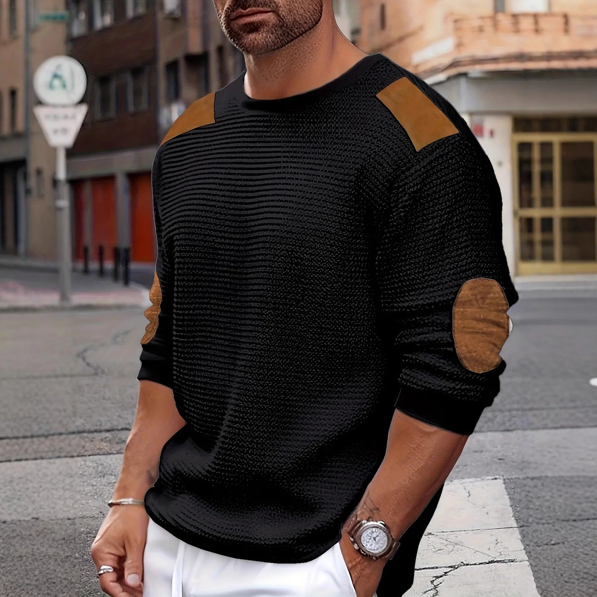 Devlin | Textured Crewneck Sweater