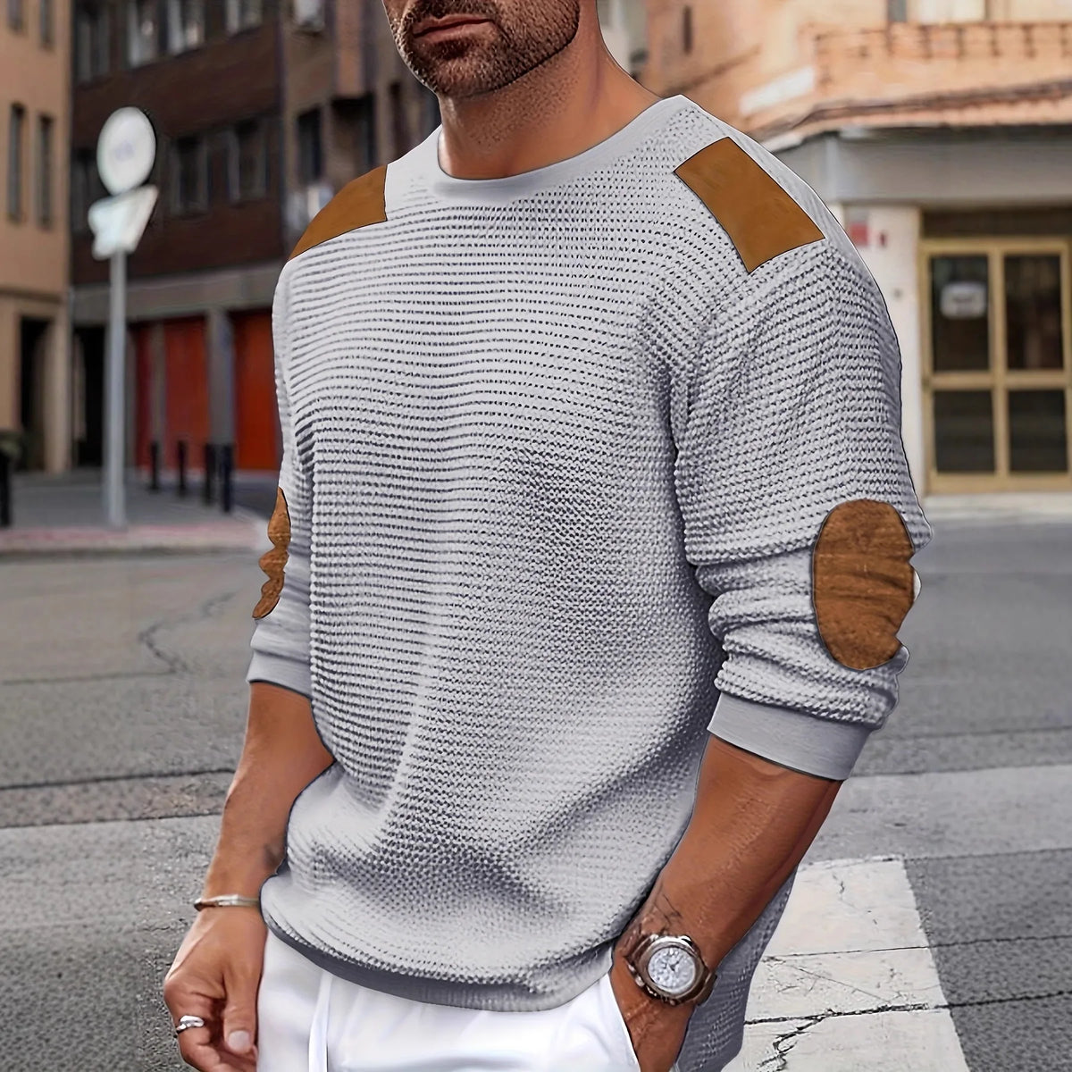 Devlin | Textured Crewneck Sweater