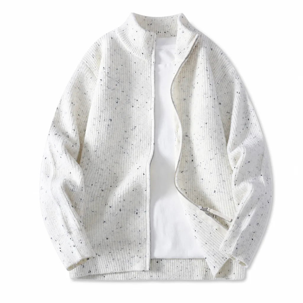 Reginald | Full Zip Textured Knit Cardigan