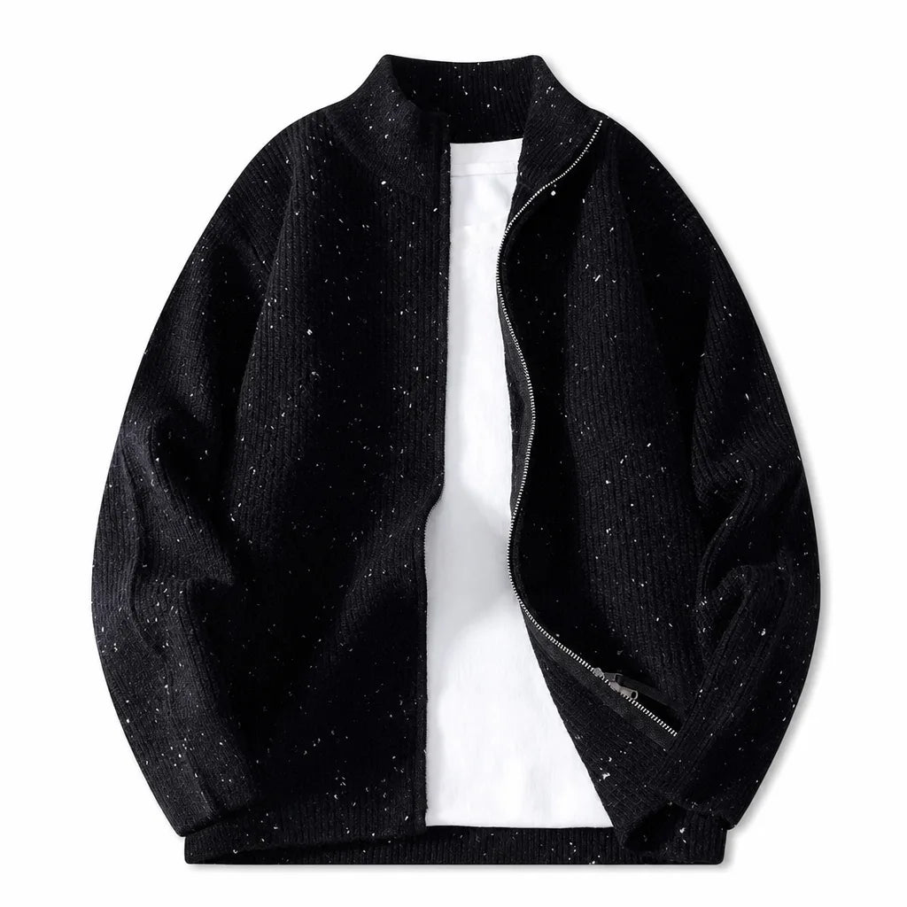 Reginald | Full Zip Textured Knit Cardigan