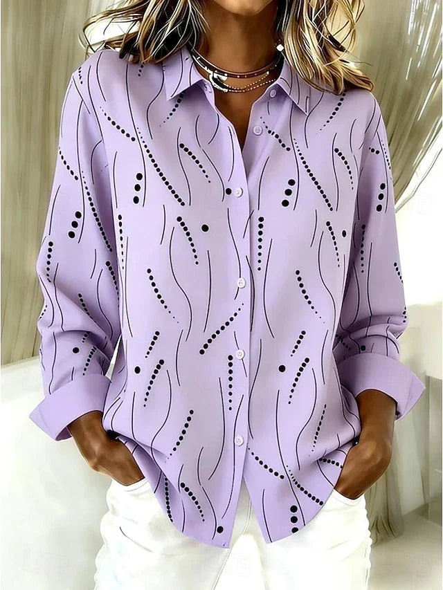 Dawnsley | Abstract Print Button Up Blouse