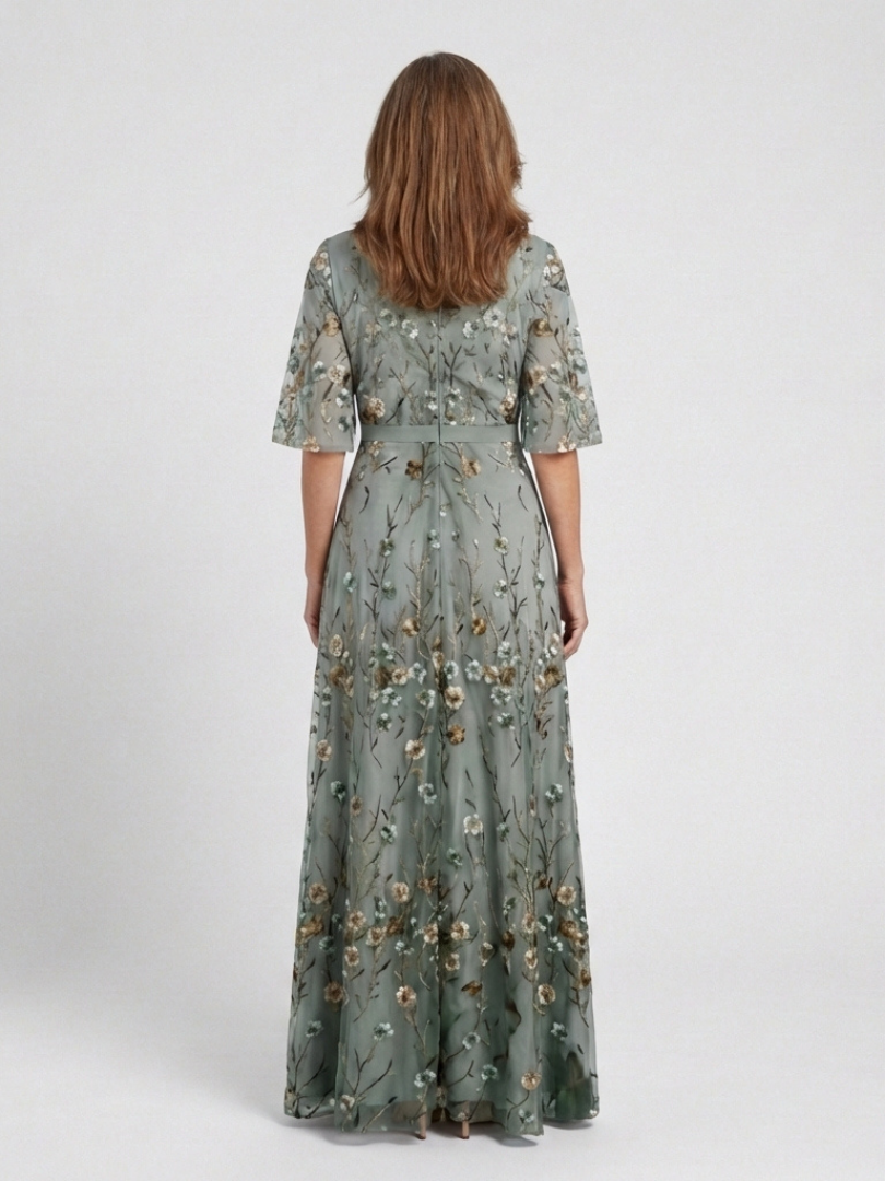 Evadne | Floral V-Neck Maxi Dress