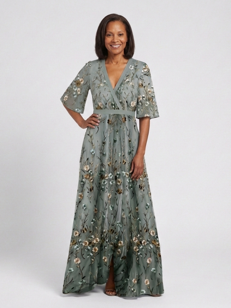 Evadne | Floral V-Neck Maxi Dress