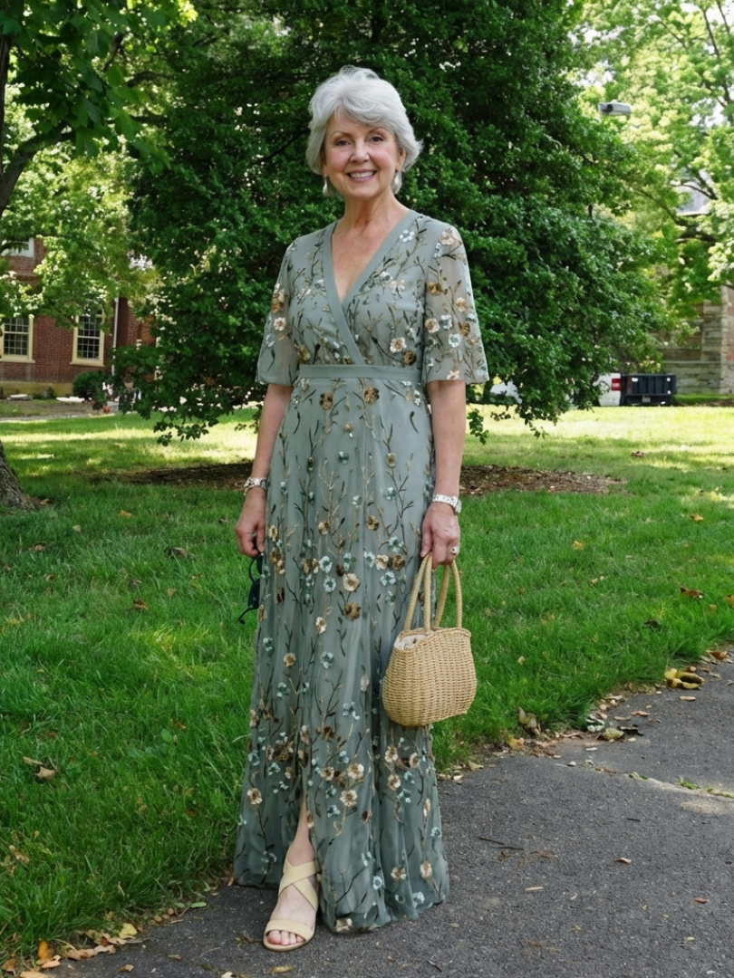 Evadne | Floral V-Neck Maxi Dress