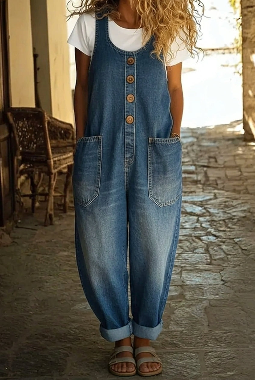 Saylor | Button Front Denim Overalls