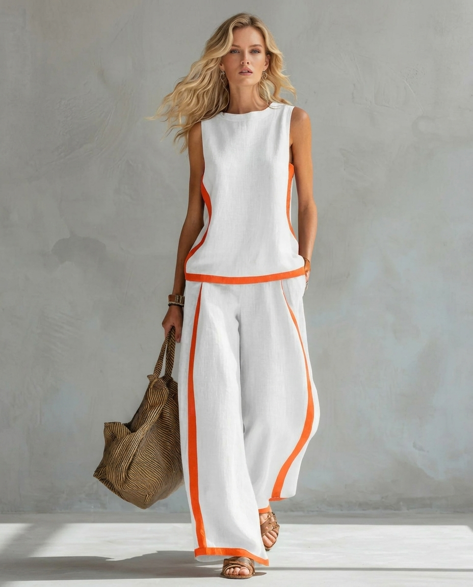 Ursula | Two Tone Vest and Pants Set