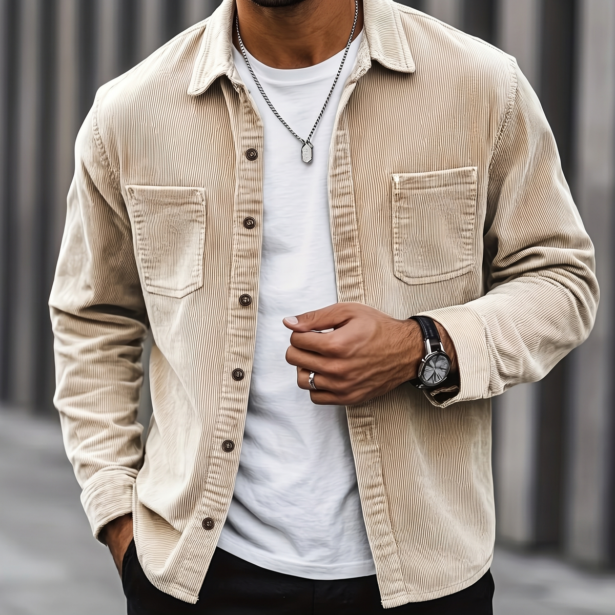 Brooks | Ribbed Textured Overshirt