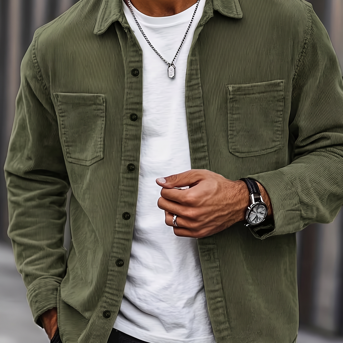 Brooks | Ribbed Textured Overshirt