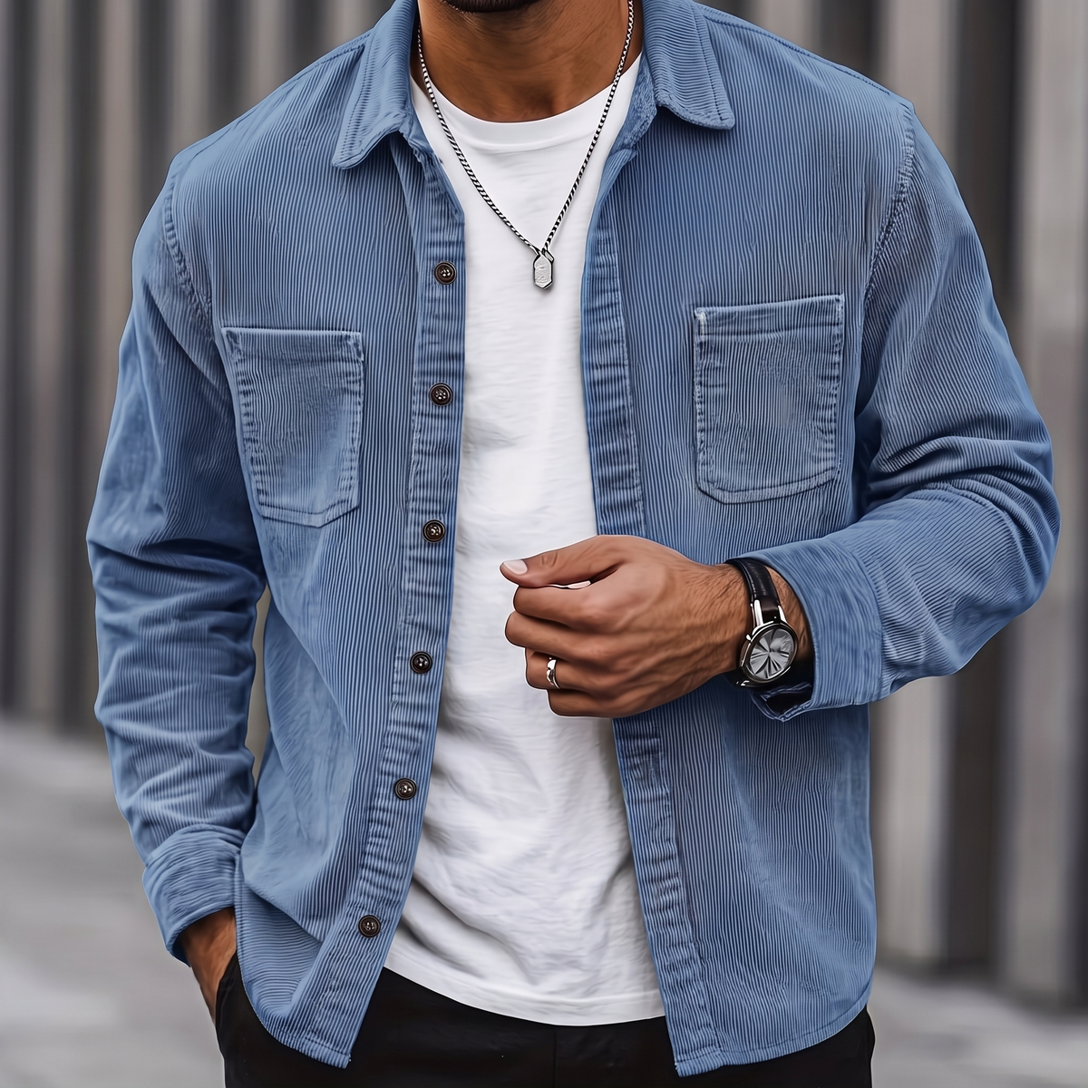 Brooks | Ribbed Textured Overshirt