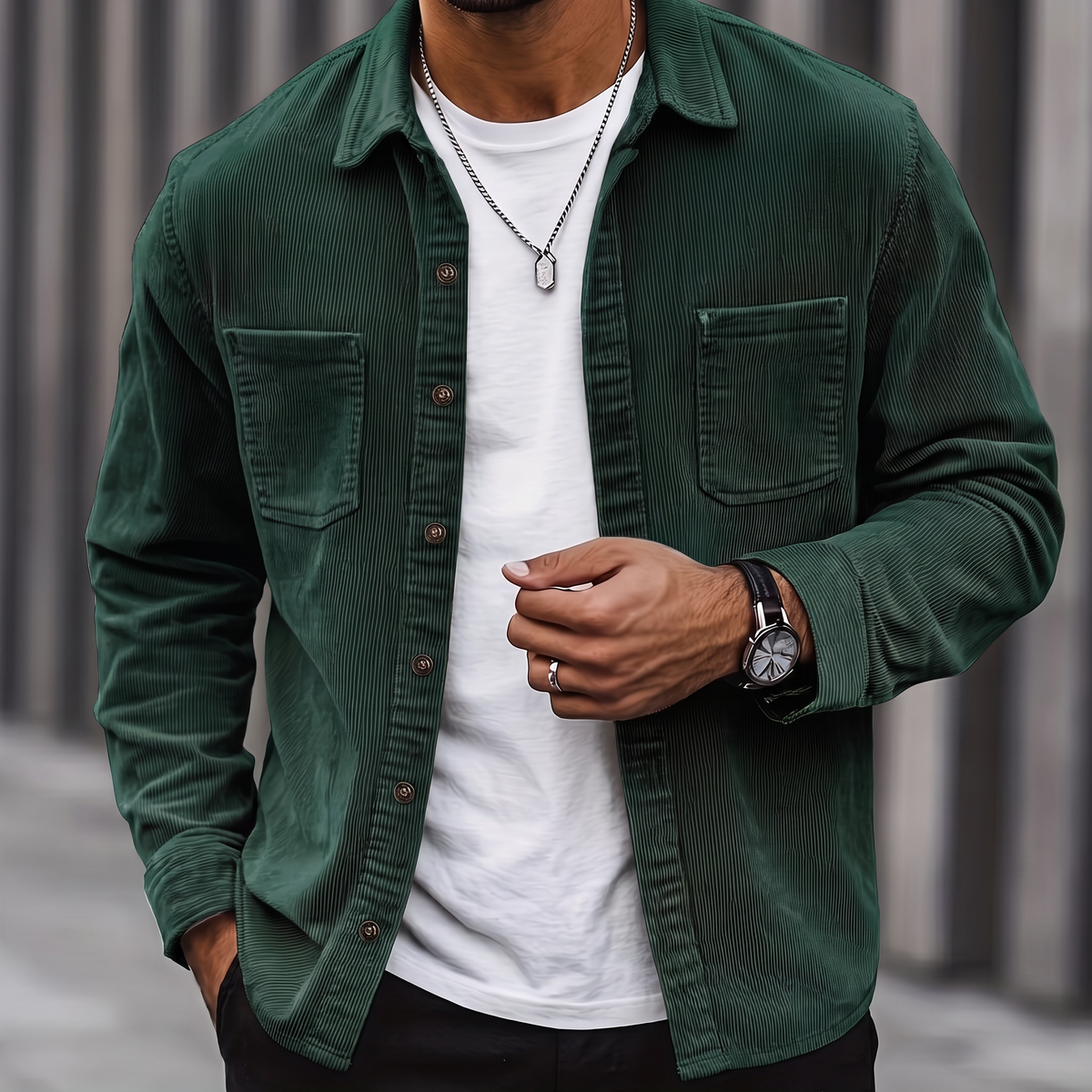 Brooks | Ribbed Textured Overshirt