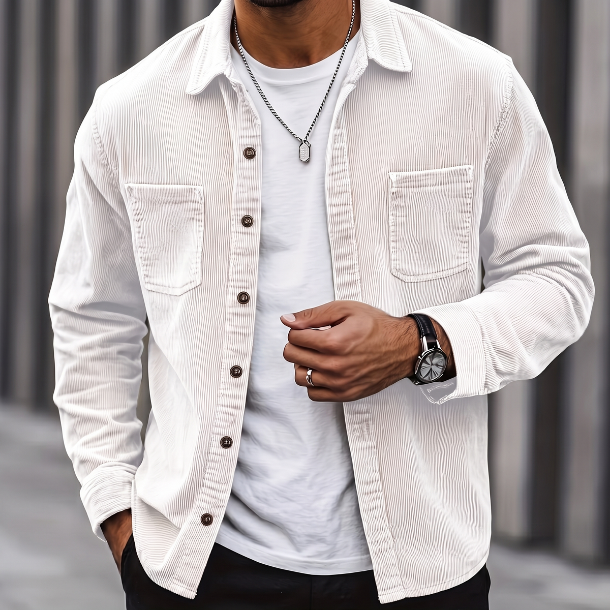 Brooks | Ribbed Textured Overshirt