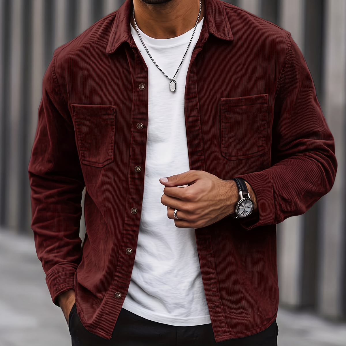Brooks | Ribbed Textured Overshirt