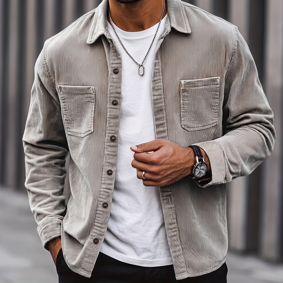 Brooks | Ribbed Textured Overshirt