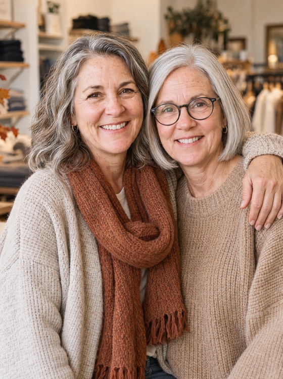 June and Louise, the two best friends behind June & Louise Charleston, in their boutique