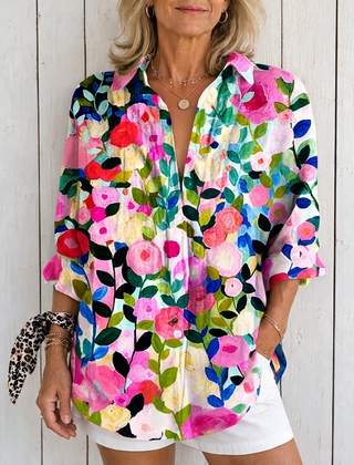 Frida | Bloom Canvas Blouse - Multicolor