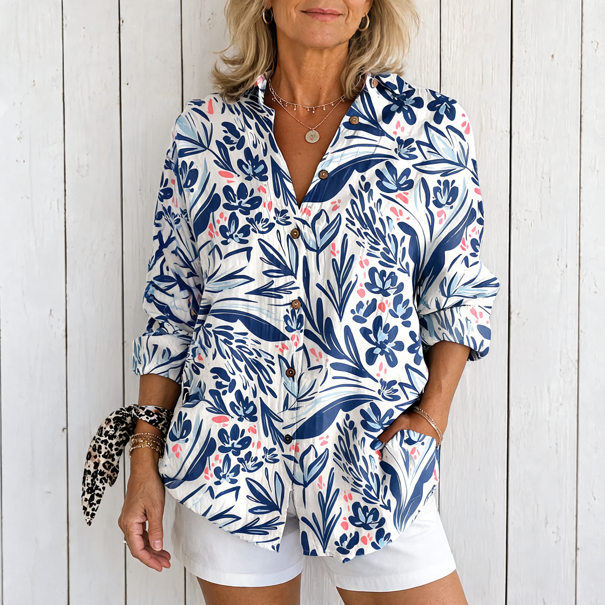 Valeria | Vibrant Artistic Button-Up Blouse - Multicolor 3