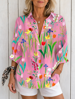 Fiona | Spring Garden Blouse - Pink