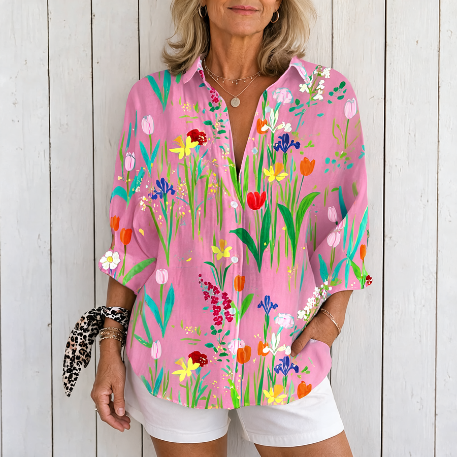 Fiona | Spring Garden Blouse - Pink