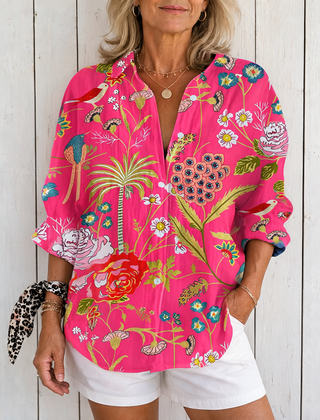 Floriana | Tropical Blossom Blouse - Multicolor