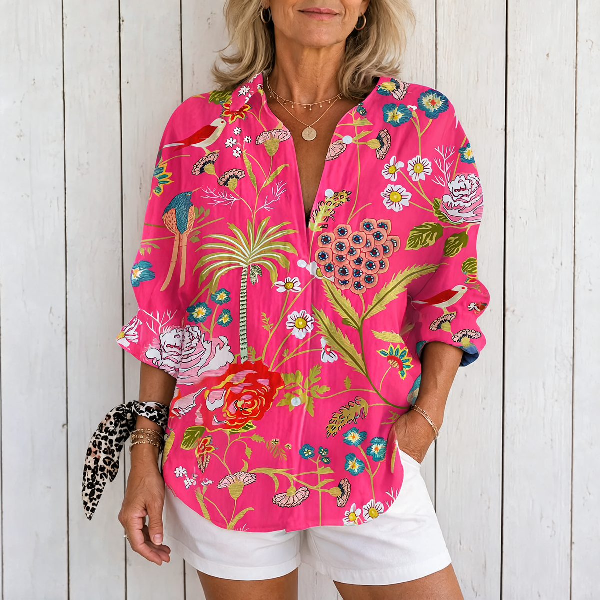 Floriana | Tropical Blossom Blouse - Multicolor