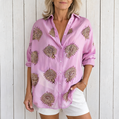 Gaby | Elegant Breathable Blouse - Coral Pink