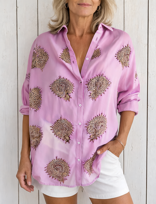 Gaby | Elegant Breathable Blouse - Coral Pink