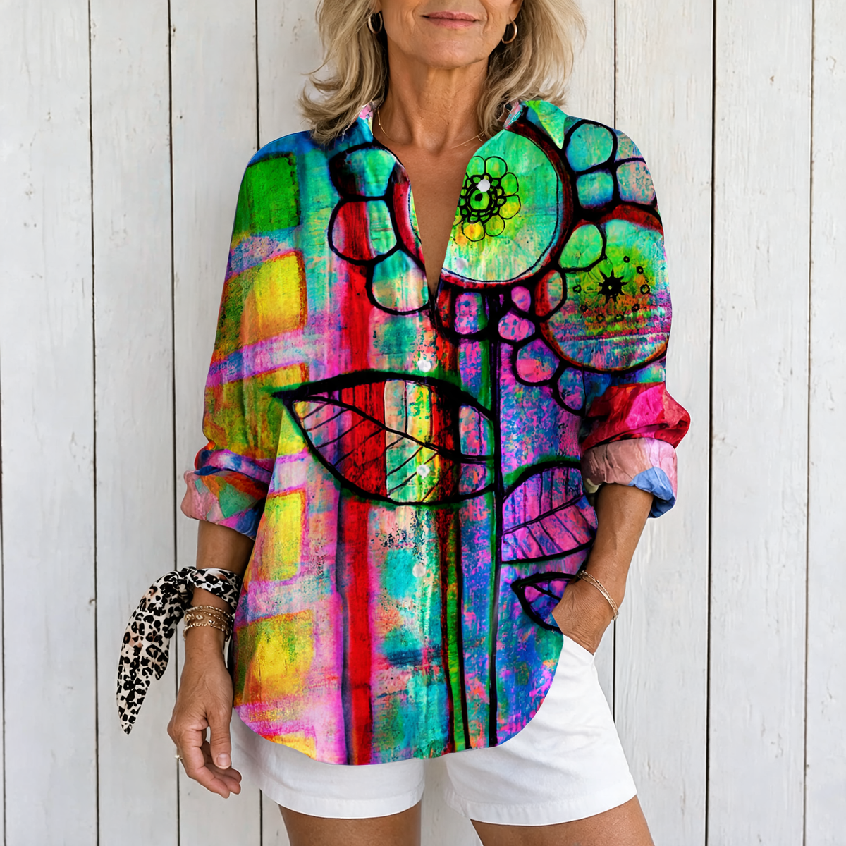 Fenna | Artistic Bloom Blouse - Multicolor