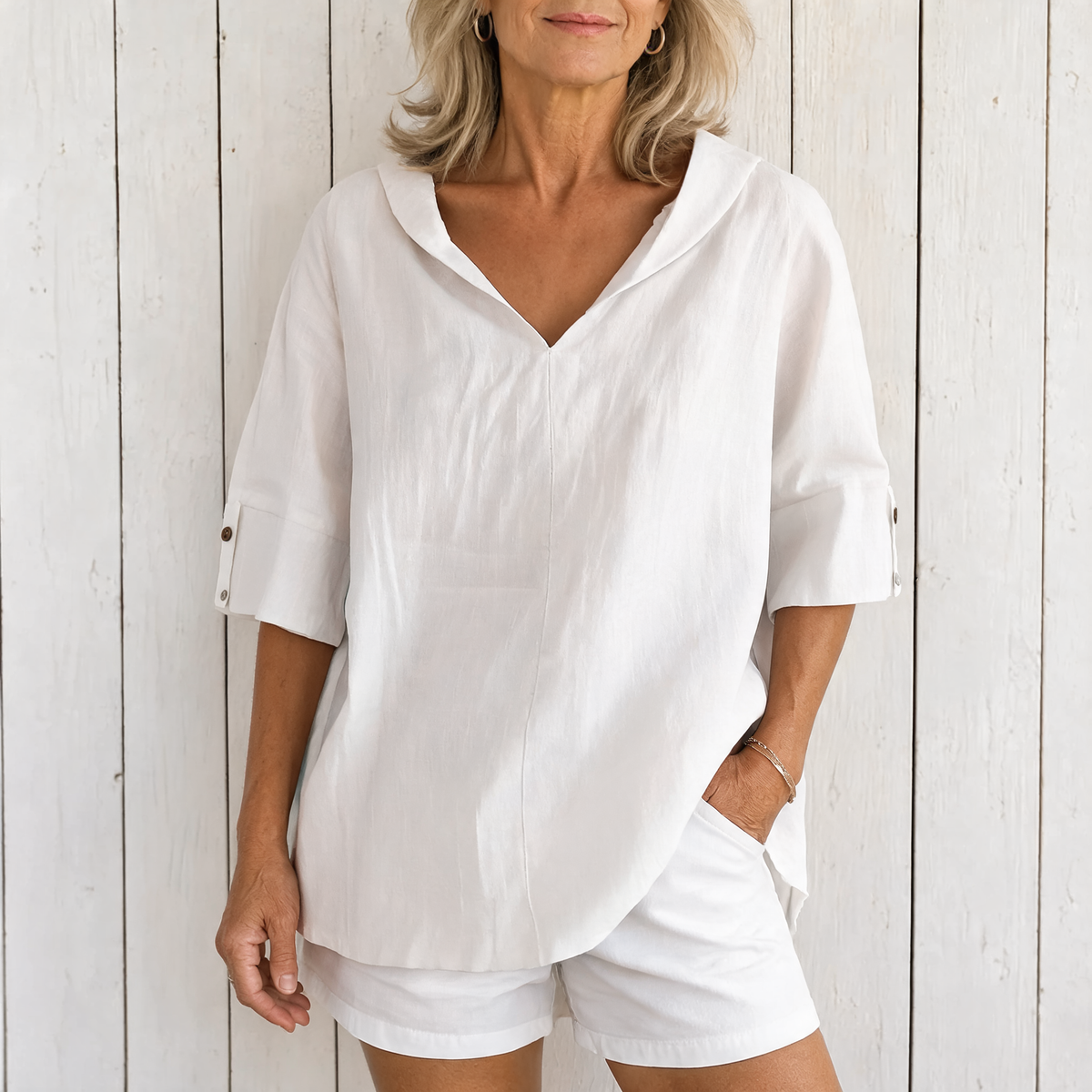 Lyndzi | Everyday Button Blouse - White