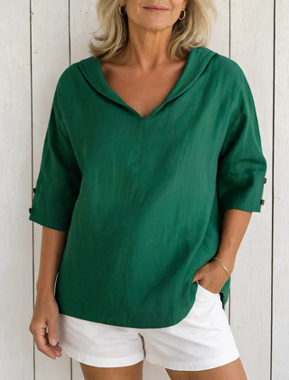 Lyndzi | Everyday Button Blouse - Green