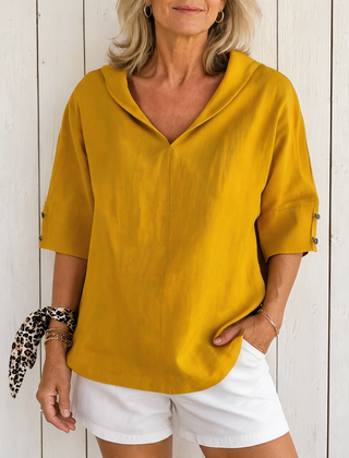 Lyndzi | Everyday Button Blouse - Yellow