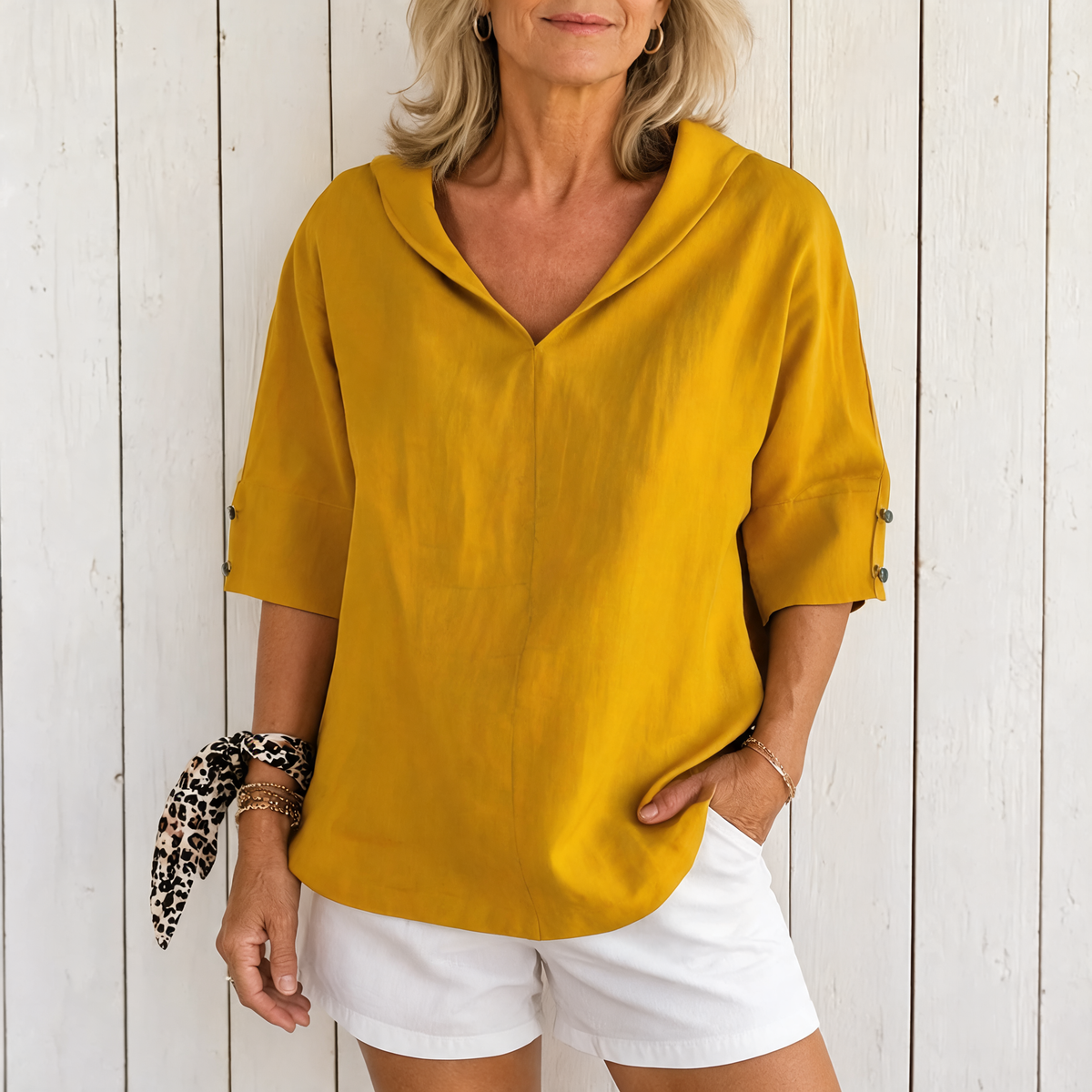 Lyndzi | Everyday Button Blouse - Yellow