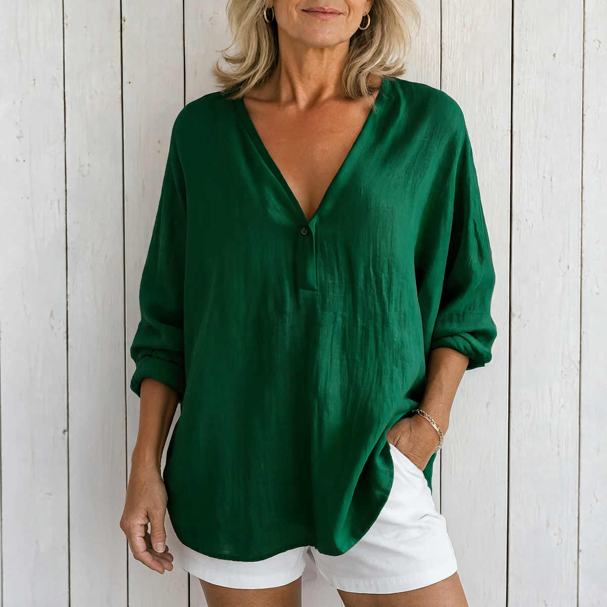 Clara | Effortless Everyday Blouse - Green
