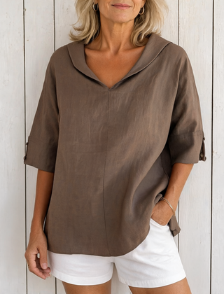 Lyndzi | Everyday Button Blouse - Khaki