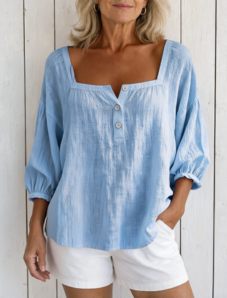Fabiana | Breezy Everyday Blouse - Blue