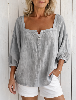 Fabiana | Breezy Everyday Blouse - Gray