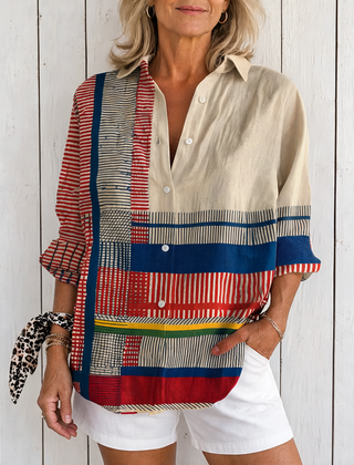 Freyja | Artistic Pattern Blouse - Multicolor