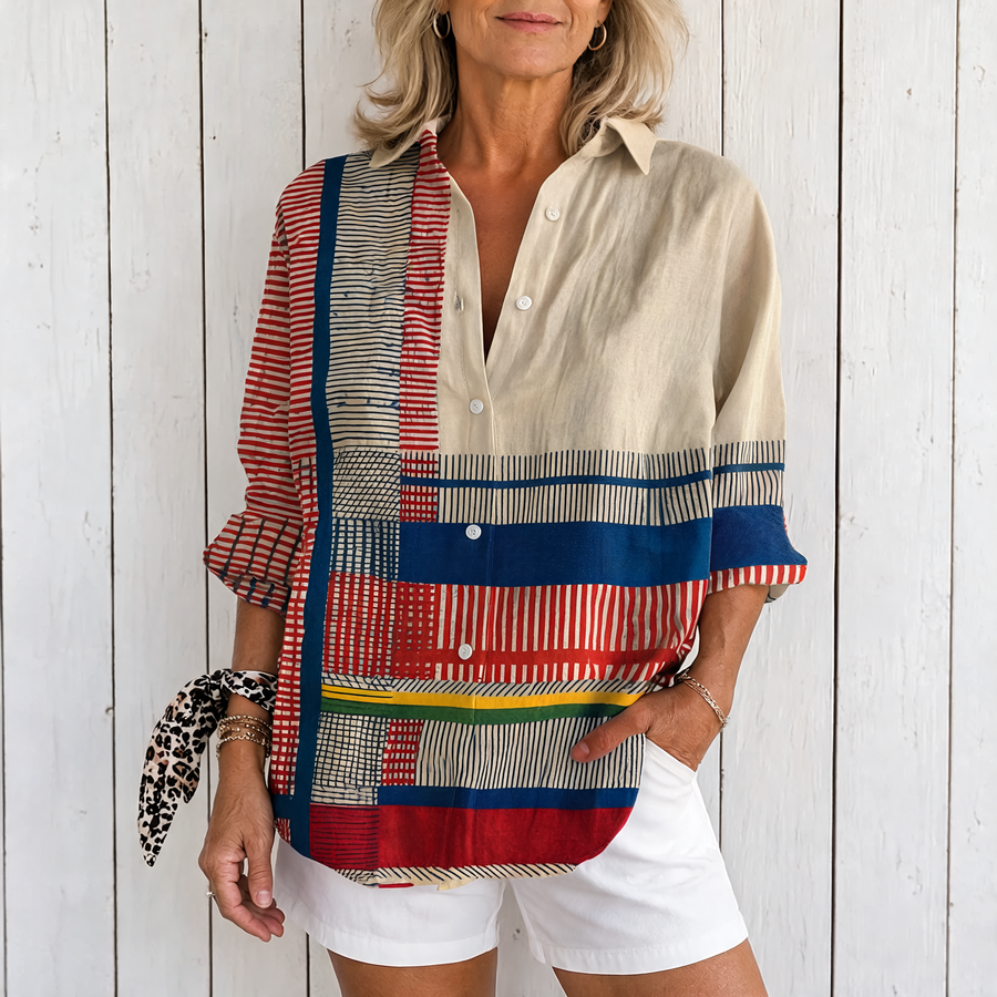 Freyja | Artistic Pattern Blouse - Multicolor