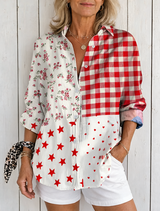 Elise | Country Patchwork Blouse - Multicolor