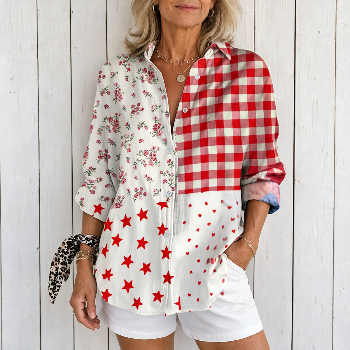 Elise | Country Patchwork Blouse - Multicolor